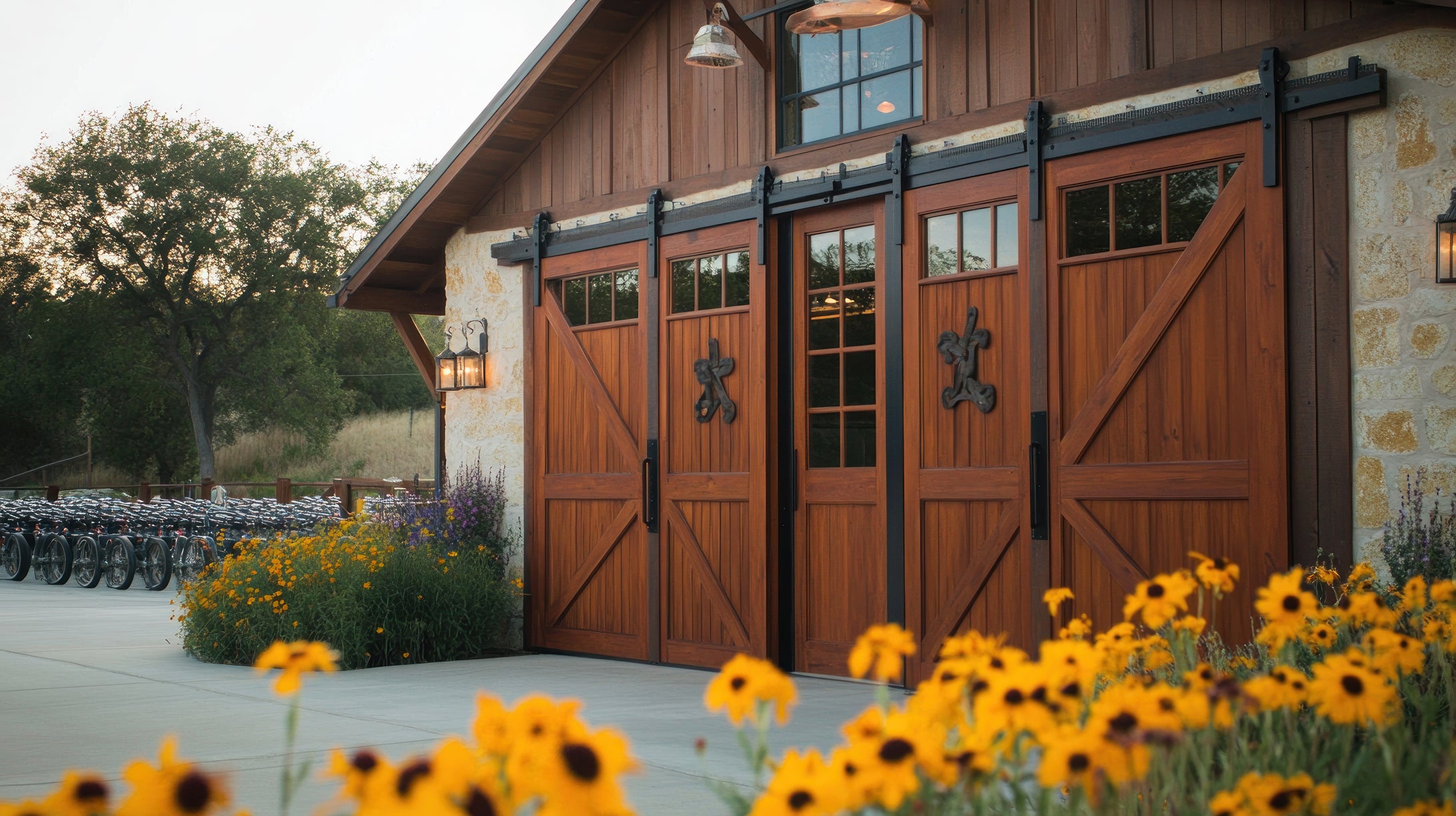 Custom Wood Barn Doors with Steel Track System