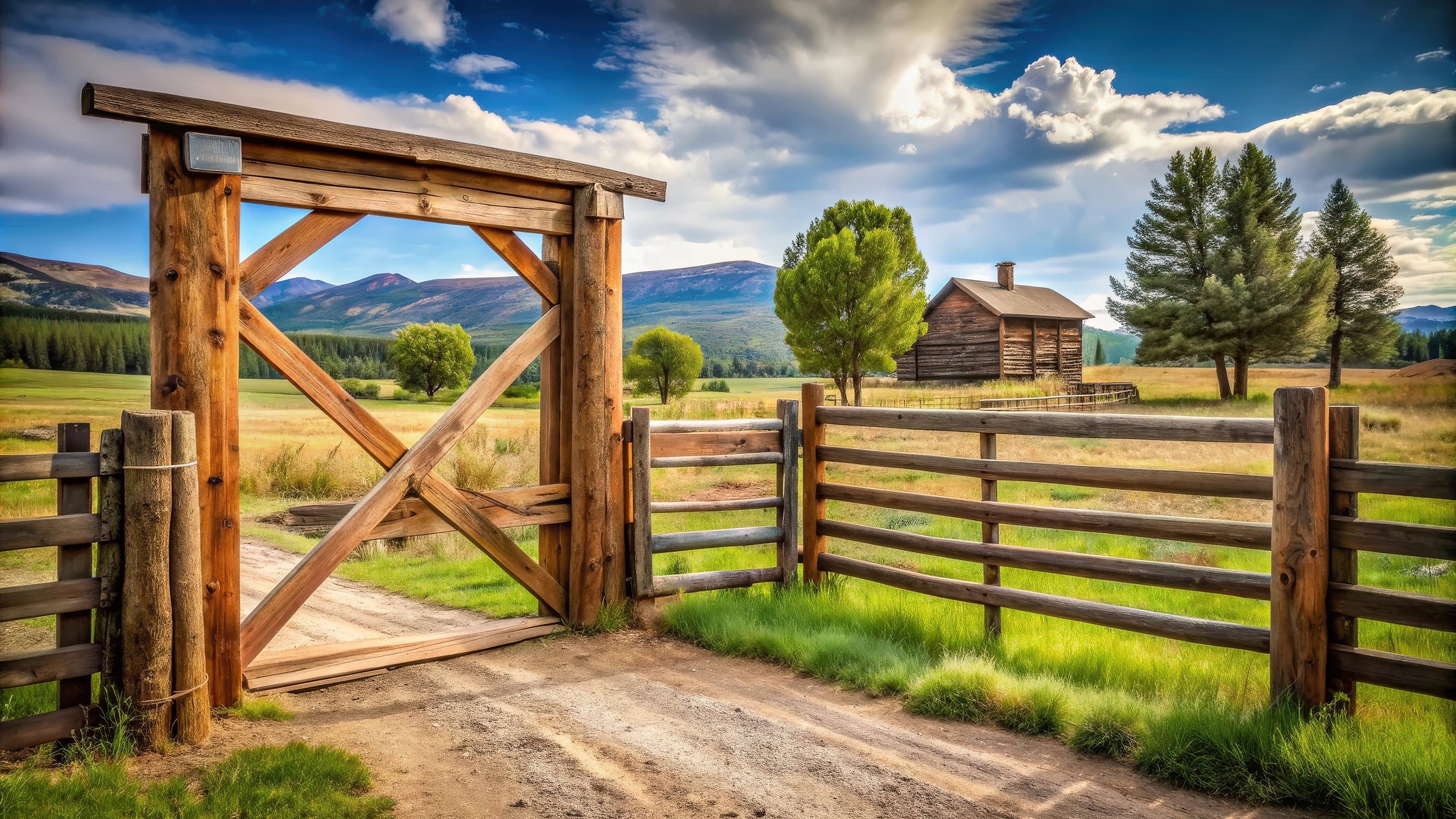 Solid Timber Ranch Gate & Fencing System